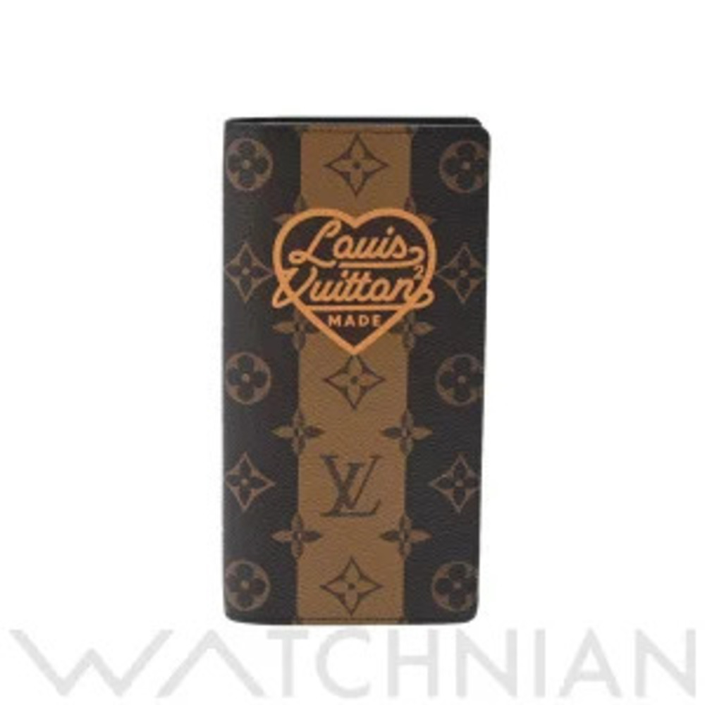 Louis Vuitton NIGO collaboration Portefeuille Brazza Brown Monogram Stripe